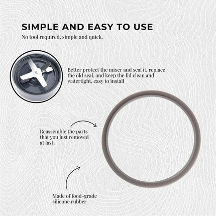 For Nutribullet Grey Gasket Seal Ring - Suits New 600 W 1200 W 900 W.
