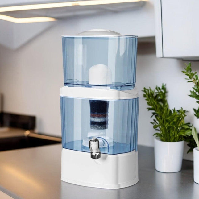 24L Benchtop 8 Stage Water Filter - Alkaline & Mineral Ceramic Carbon Purifier.
