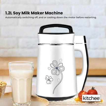 Kitchee 1.2L Electric Soy Bean Milk Maker Machine - Automatic Almond Nut Blender.