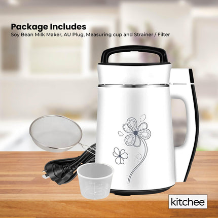 Kitchee 1.2L Electric Soy Bean Milk Maker Machine - Automatic Almond Nut Blender.