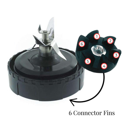 For Nutri Ninja Extractor Blade - 6 Fin Connection Replacement Blender Parts.
