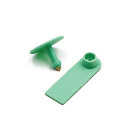 100x Cattle Ear Tags 5x2cm Set - Mini Green Blank Pig Goat Livestock Label.