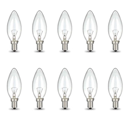 Bulk 10x E14 40W 220-240V Light Bulbs - C35 Candle Globe For Himalayan Salt Lamp.