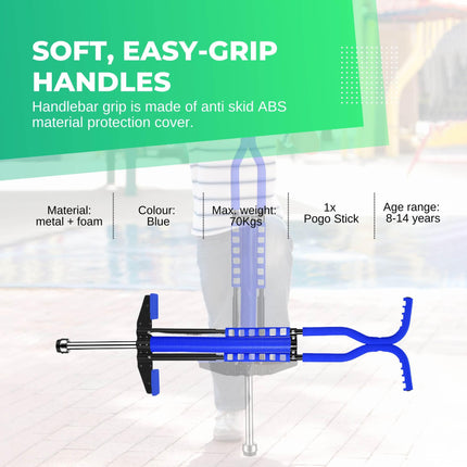 Blue Pogo Stick Kids - Childrens Jumping Jackhammer Exercise Hopper Toy.