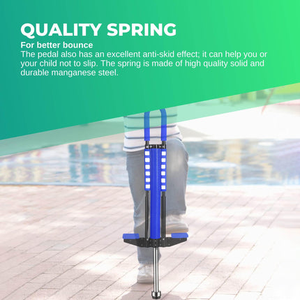 Blue Pogo Stick Kids - Childrens Jumping Jackhammer Exercise Hopper Toy.
