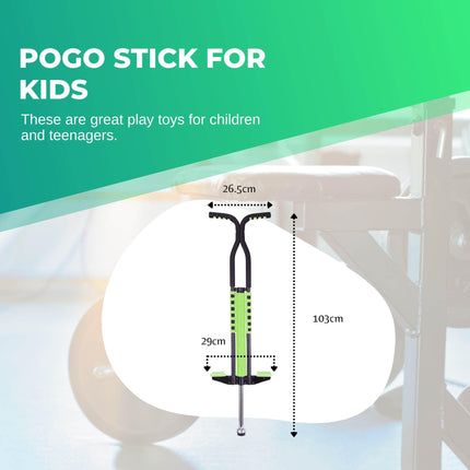 Green Pogo Stick Kids - Childrens Jumping Jackhammer Exercise Hopper Toy.
