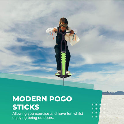 Green Pogo Stick Kids - Childrens Jumping Jackhammer Exercise Hopper Toy.