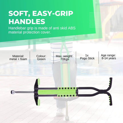 Green Pogo Stick Kids - Childrens Jumping Jackhammer Exercise Hopper Toy.