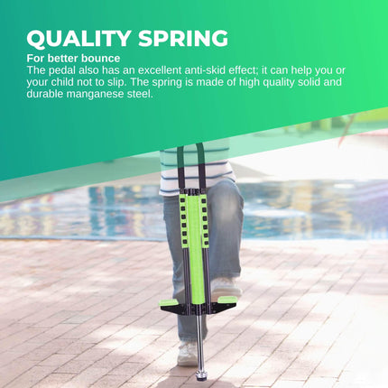 Green Pogo Stick Kids - Childrens Jumping Jackhammer Exercise Hopper Toy.