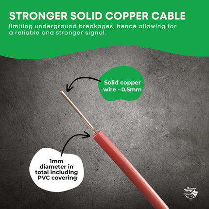 300m Boundary Wire - Solid Copper Dog Fence Underground Invisible Red Cable.