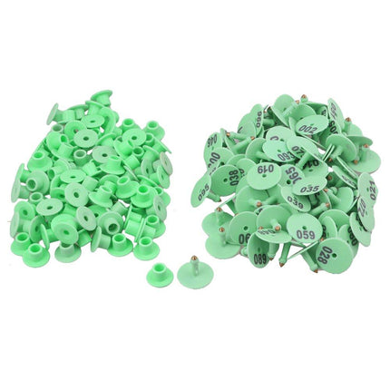 1-100 Cattle Number Ear Tags Set - Green Pig Sheep Goat Livestock Label.