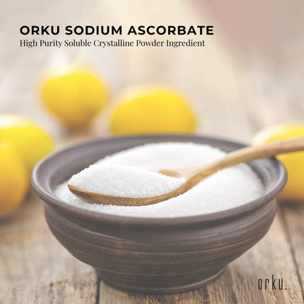 Orku 1Kg Sodium Ascorbate - High Purity Soluble Crystalline Powder Ingredient.