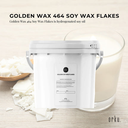 2Kg Golden 464 Soy Wax Flakes Bucket - 100% Pure Natural DIY Candle Melts Chips.