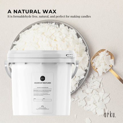2Kg Golden 464 Soy Wax Flakes Bucket - 100% Pure Natural DIY Candle Melts Chips.