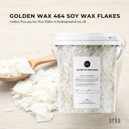 400g Golden 464 Soy Wax Flakes Bucket - 100% Pure Natural DIY Candle Melts Chips.