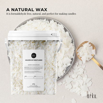 400g Golden 464 Soy Wax Flakes Bucket - 100% Pure Natural DIY Candle Melts Chips.
