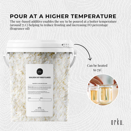 400g Golden 464 Soy Wax Flakes Bucket - 100% Pure Natural DIY Candle Melts Chips.