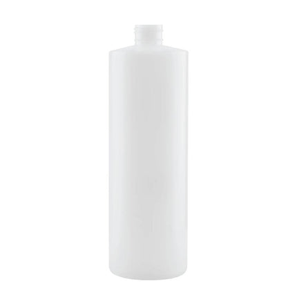 Kitchee 1x 500ml Ntural HDPE Round Bottle + 28/410 Caps - Empty Plastic Food Storage.