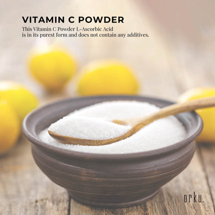 Orku Bulk 20Kg Vitamin C Powder Pure L-Ascorbic Acid - USP Grade Non-GMO.
