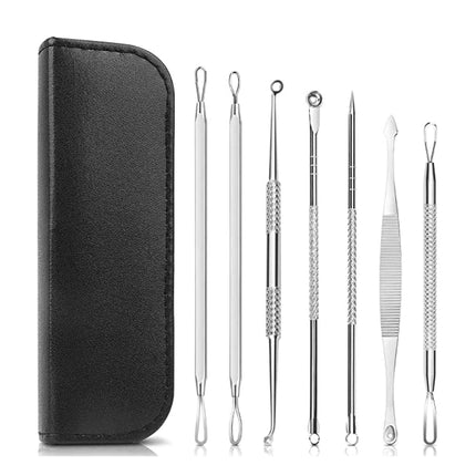 Blackhead Remover 7 Piece Tool Kit For Pimple Extraction Blemish Suction Removal.