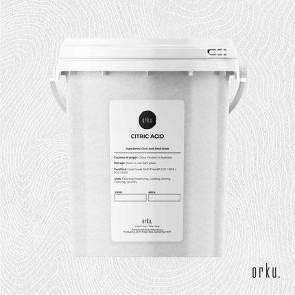 Orku 1.2Kg Citric Acid Powder Tub - Food Grade Non GMO Anhydrous Preservative E330.
