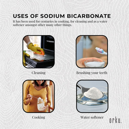 2Kg Sodium Bicarbonate - Food Grade Bicarb Baking Soda Hydrogen Carbonate Powder.