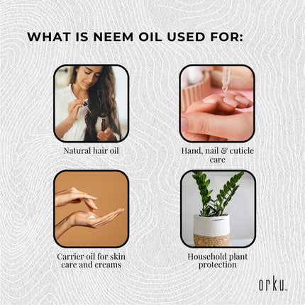 Orku 25ml Organic Neem Seed Oil - Debitterised Cold Pressed Azadirachtin Indica.