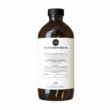 Orku 1L Organic Neem Seed Oil - Debitterised Cold Pressed Azadirachtin Indica.