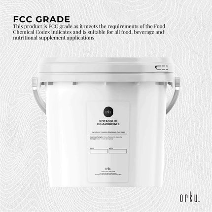 5Kg Organic Potassium Bicarbonate Powder Tub - Food Grade FCC for Brewing Baking.