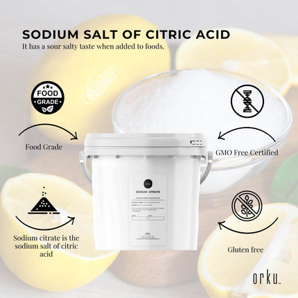 5Kg Sodium Citrate Powder Tub - Trisodium Food Grade Acid Salt Preservative.