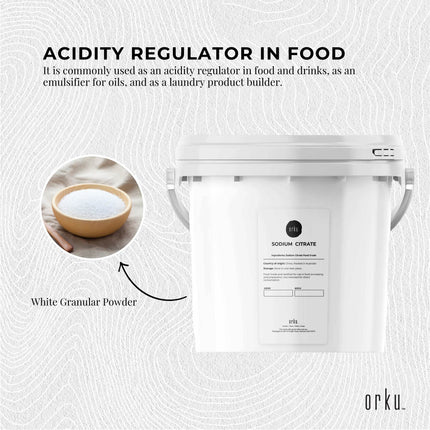 5Kg Sodium Citrate Powder Tub - Trisodium Food Grade Acid Salt Preservative.