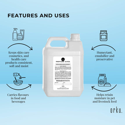 5L Propylene Glycol BP USP 99.9% Pure Pharmaceutical Food Grade Monopropylene.