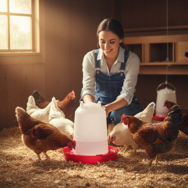 Rooster Farms 10L Automatic Chicken Drinker Poultry Waterer Bucket Chooks Ducks.