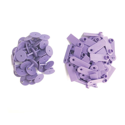 1-100 Cattle Number Ear Tags 5x2cm Purple Cow Sheep Pig Small Livestock Labels.
