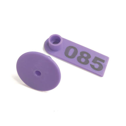 1-100 Cattle Number Ear Tags 5x2cm Purple Cow Sheep Pig Small Livestock Labels.