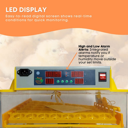 Rooster Farms Electric 112 Egg Incubator + Accessories for Chicken Quail Duck.
