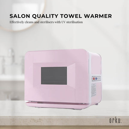 Orku 8L Pink Electric Towel Warmer UV Steriliser Cabinet Salon Heat Sanitiser.