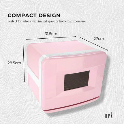 Orku 8L Pink Electric Towel Warmer UV Steriliser Cabinet Salon Heat Sanitiser.
