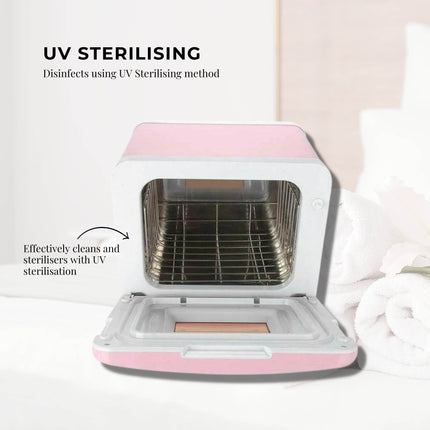 Orku 8L Pink Electric Towel Warmer UV Steriliser Cabinet Salon Heat Sanitiser.