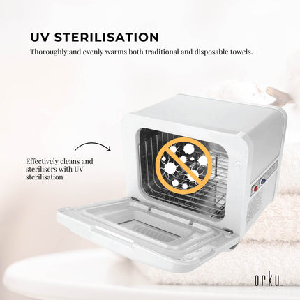 Orku 8L White Electric Towel Warmer UV Steriliser Cabinet Salon Heat Sanitiser.