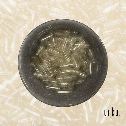 Orku 500x Empty Vegetable Capsules Size 00 - Unfilled Vegan Vege Clear Caps.