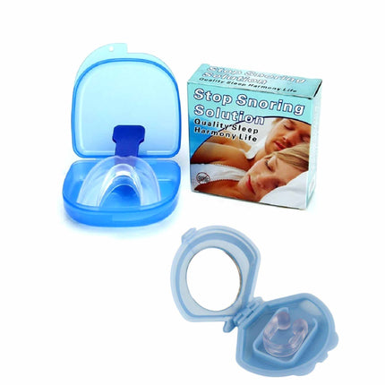 Mouthguard Mouthpiece + Nose Clip Anti Snoring Aid Sleep Breathing Device.