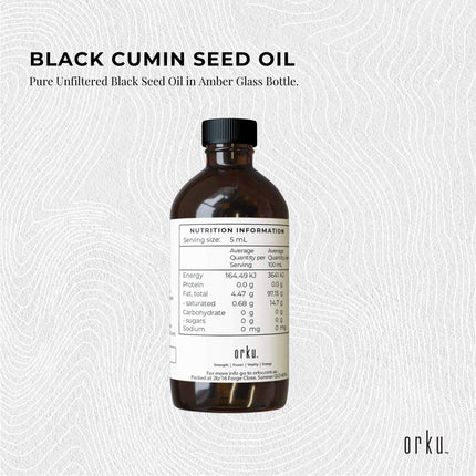 Orku 100ml Pure Black Seed Oil Cold Pressed 100% Ethiopian Nigella Sativa Cumin.