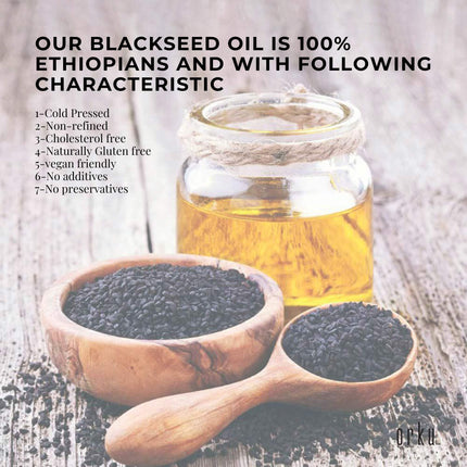 Orku 500ml Pure Black Seed Oil Cold Pressed 100% Ethiopian Nigella Sativa Cumin.