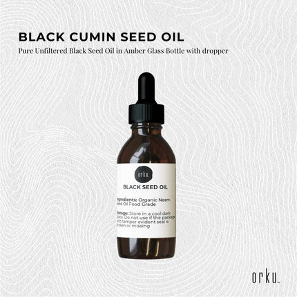 Orku 25ml Pure Black Seed Oil Cold Pressed 100% Ethiopian Nigella Sativa Cumin.