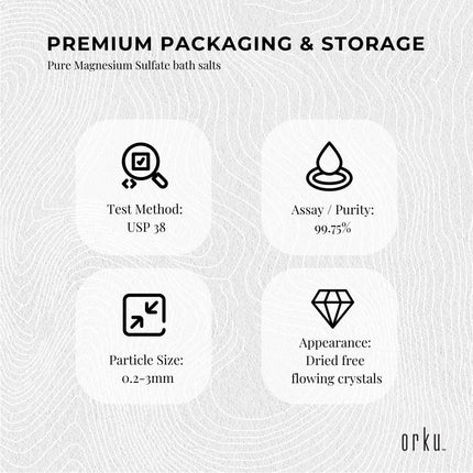 Orku 1Kg Epsom Salt - Magnesium Sulphate Bath Salts Skin Body.