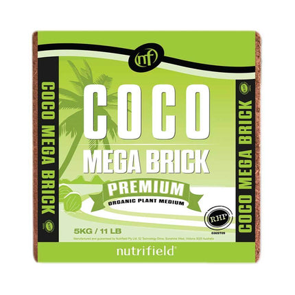 Nutrifield 5kg Coco Coir Brick RHP Certified Growing Medium Coir Peat 55L Medium.