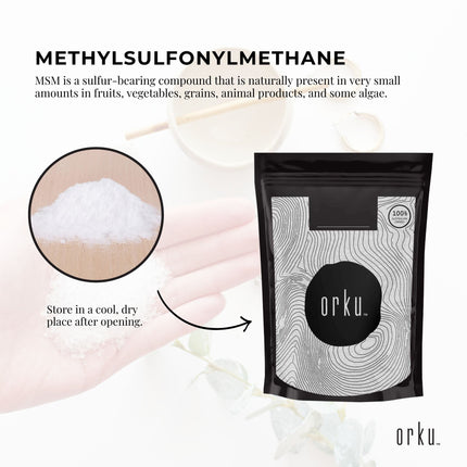 1Kg MSM Powder or Crystals Tub - 99% Pure Methylsulfonylmethane Dimethyl Sulfone.