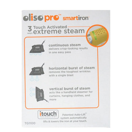 AU Plug Oliso Pro Iron iTouch Smart Technology Clothes Steamer Quilting TG1100.
