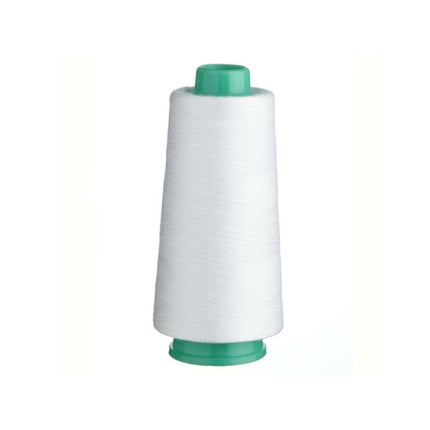 White Overlocking Thread 2000m Polyester Birch Overlocker Cone Spool Sewing.